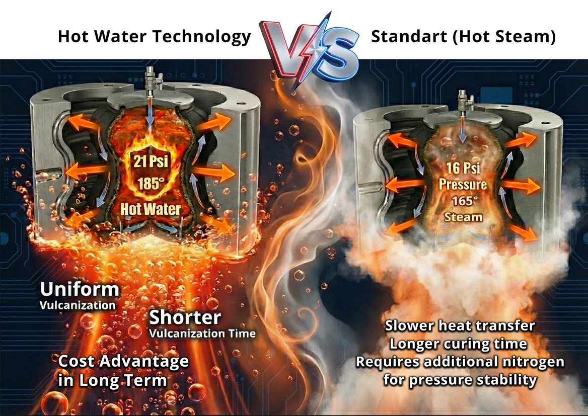 Hot water vulcanization vs hot steam comparison