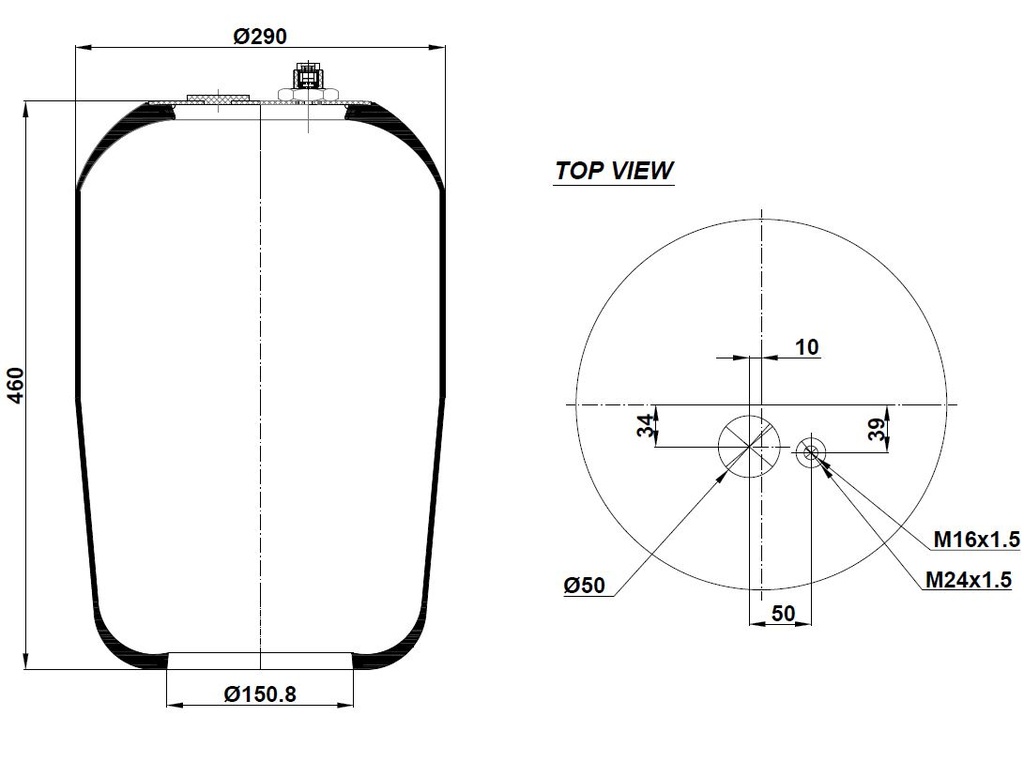 924183.23 P AIR SPRING WITHOUT PISTON