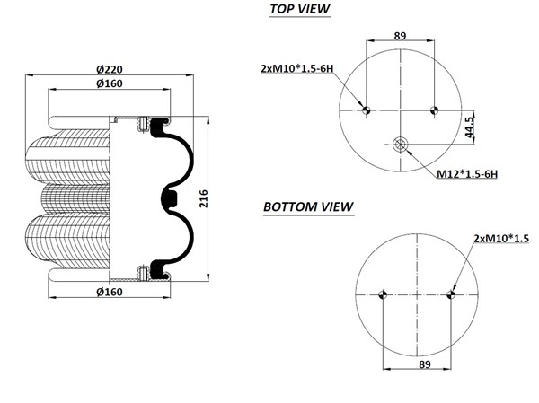 2B 220  İKİ KATLI SÜSP.KÖRÜĞÜ (2B 220)(M12X1.5 6H)(89 EKSEN)