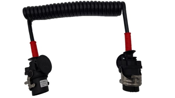 COILED TRAILER CABLE - 7 PIN - 24V