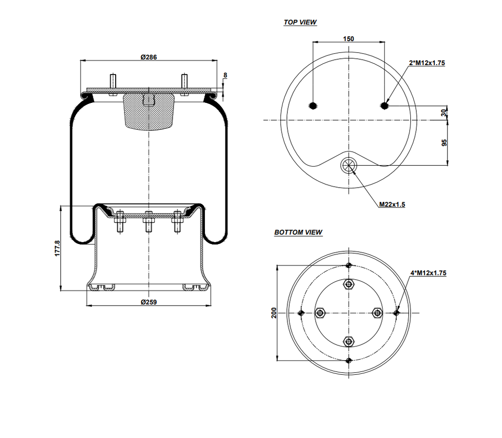 920285 C Air Spring Steel Piston