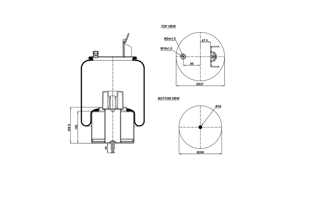 921857 C Air Spring Steel Piston