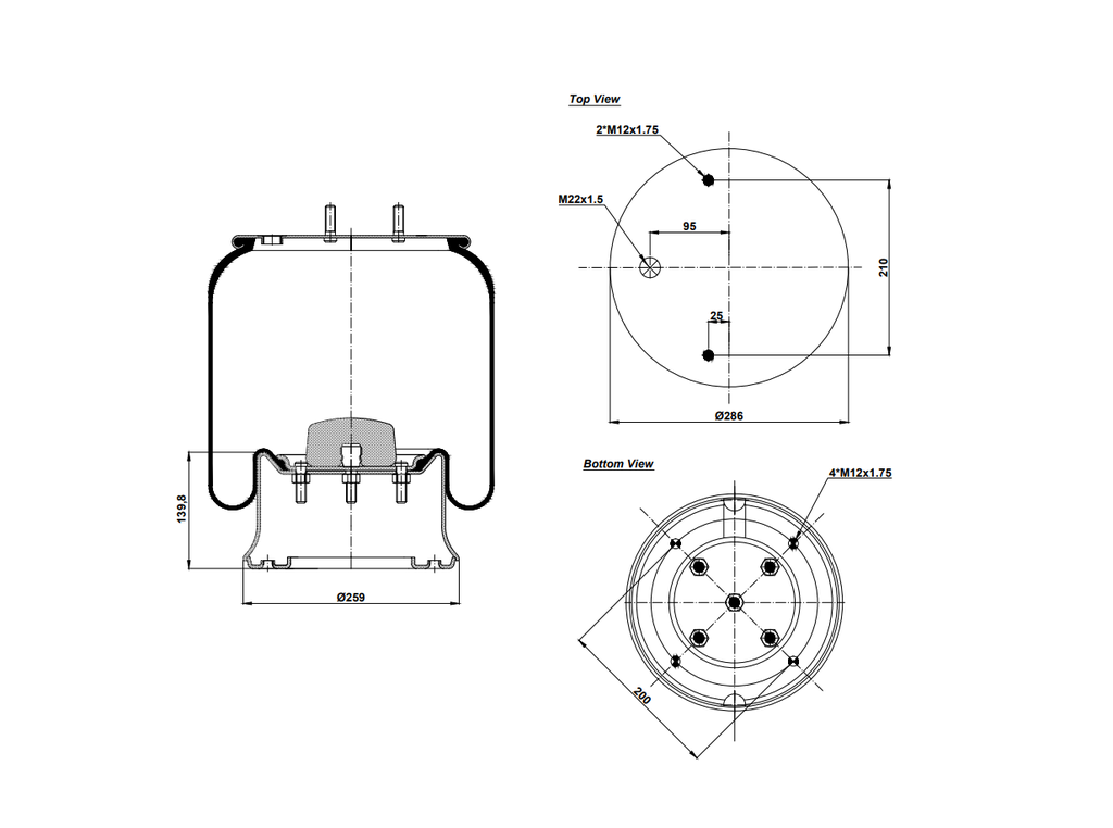 922918 C Air Spring Steel Piston