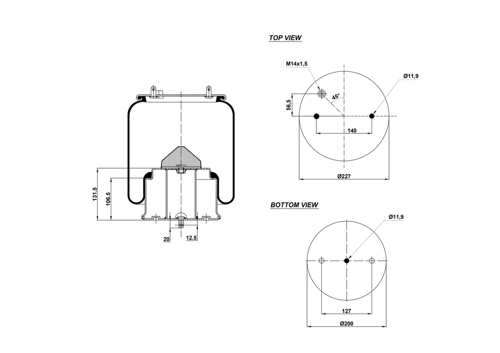 9230307 C Air Spring Steel Piston
