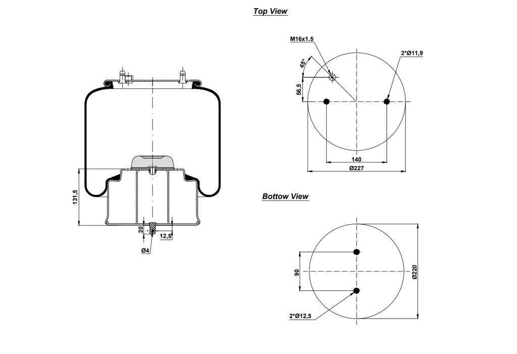 9231239 C Air Spring Steel Piston