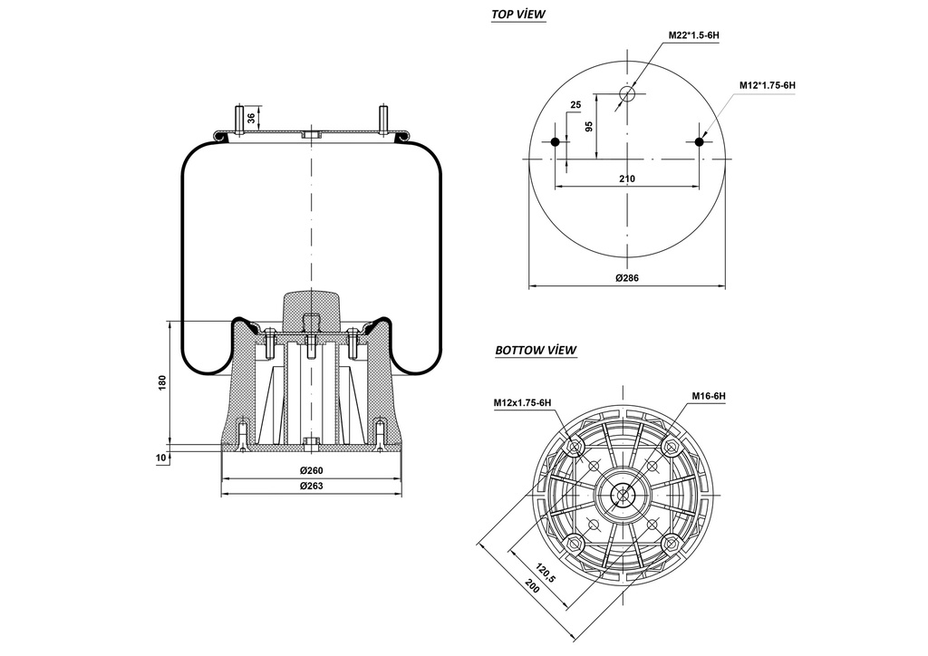 924023-08 KPP  C Air Spring Steel Piston