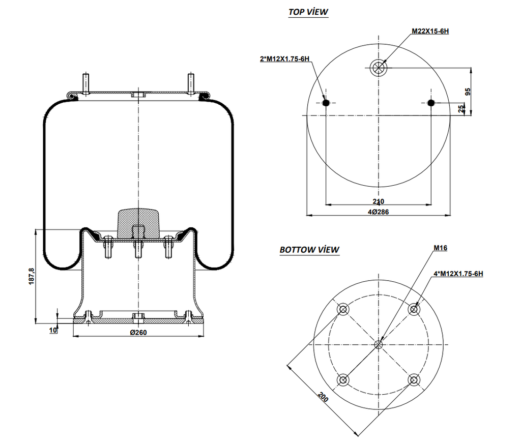924023-08 C Air Spring Steel Piston