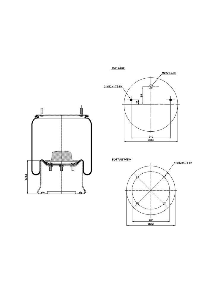 924028 C Air Spring Steel Piston