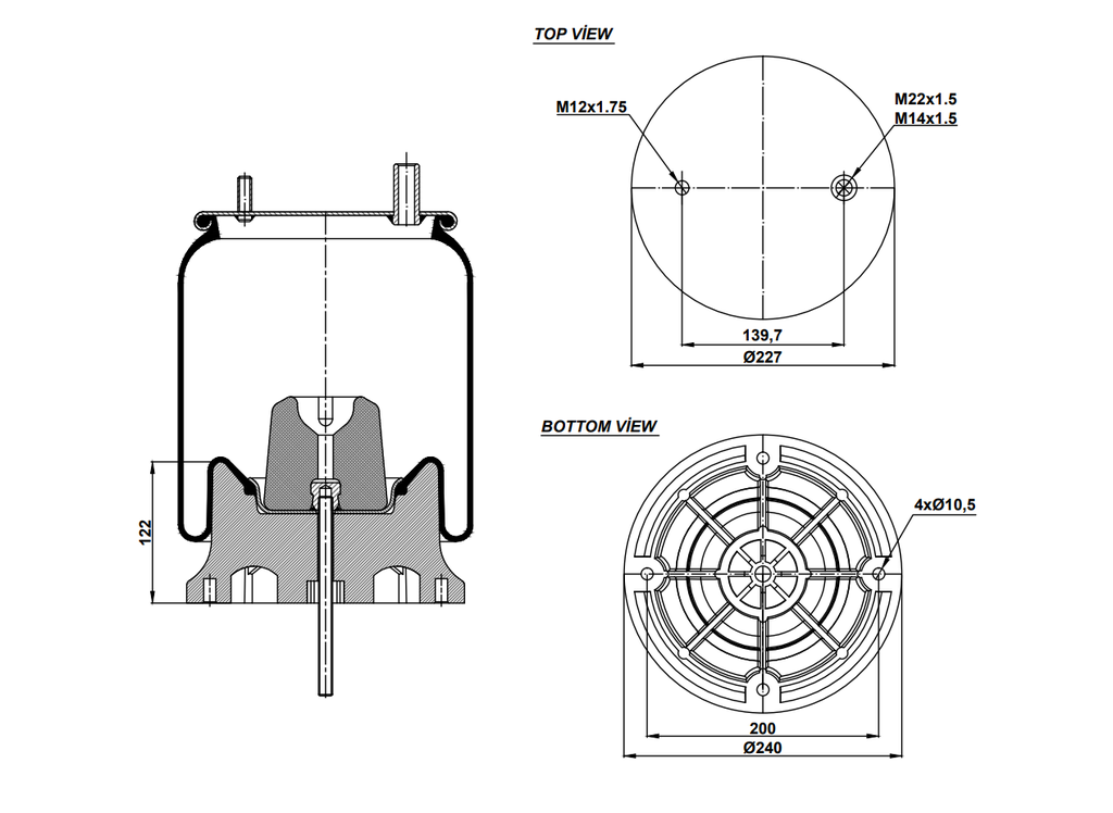 9241163 CPP Air Spring Plastic Piston