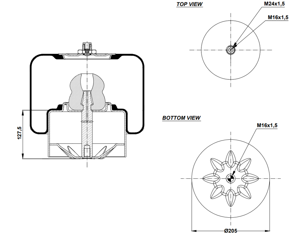 924644 C Air Spring Steel Piston