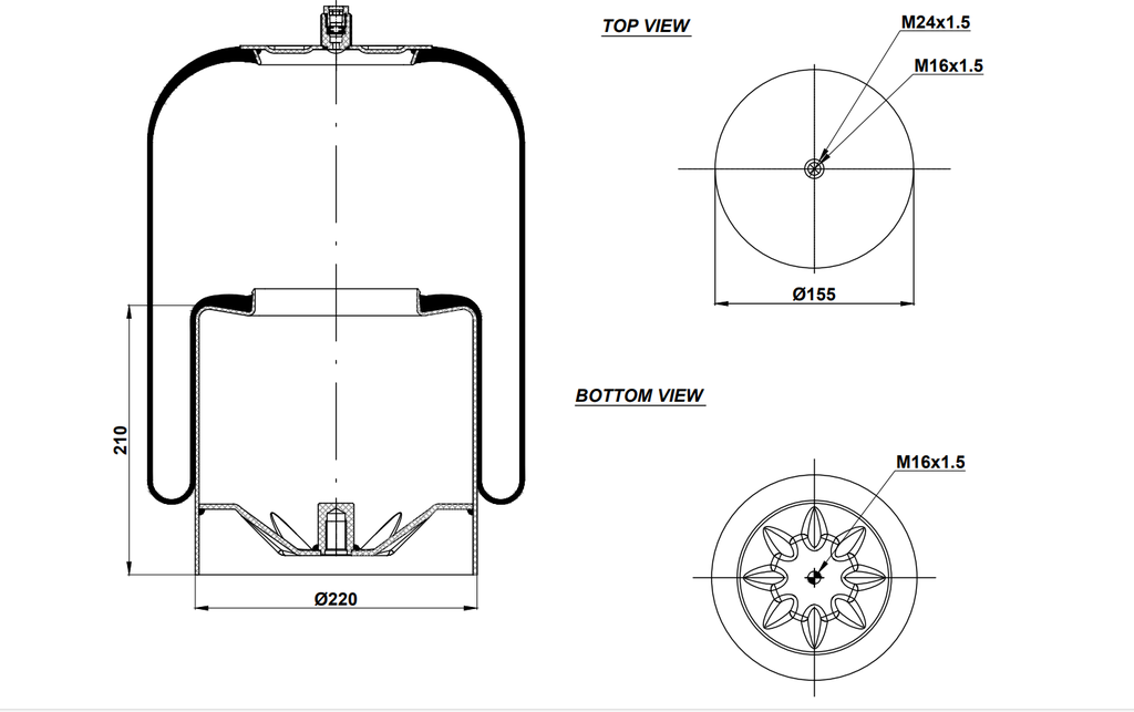 924838-21 C Air Spring Steel Piston