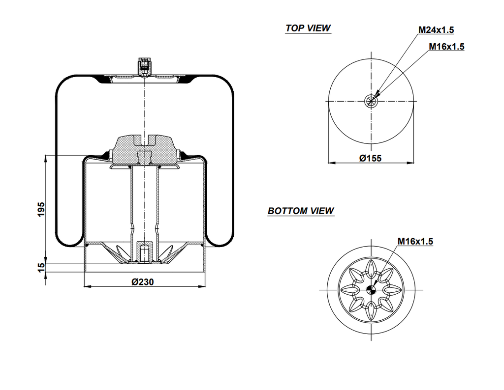 924838-23 C Air Spring Steel Piston