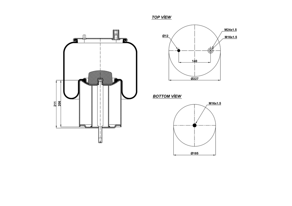 924915-01 C Air Spring Steel Piston