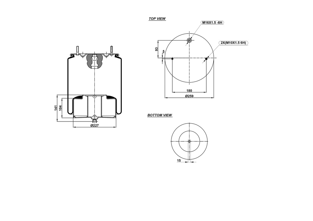 924925 C Air Spring Steel Piston