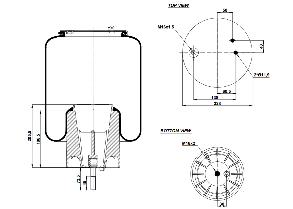 924930 CPP Air Spring Plastic Piston