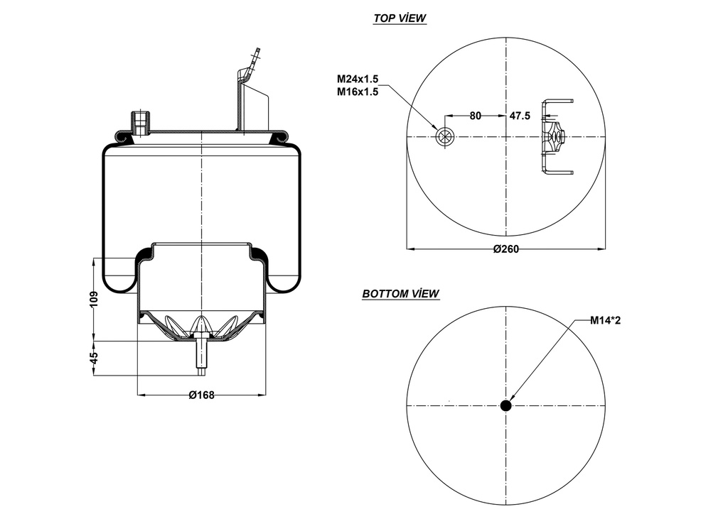 926420 C Air Spring Steel Piston