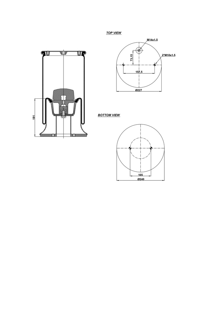 927315 C Air Spring Steel Piston