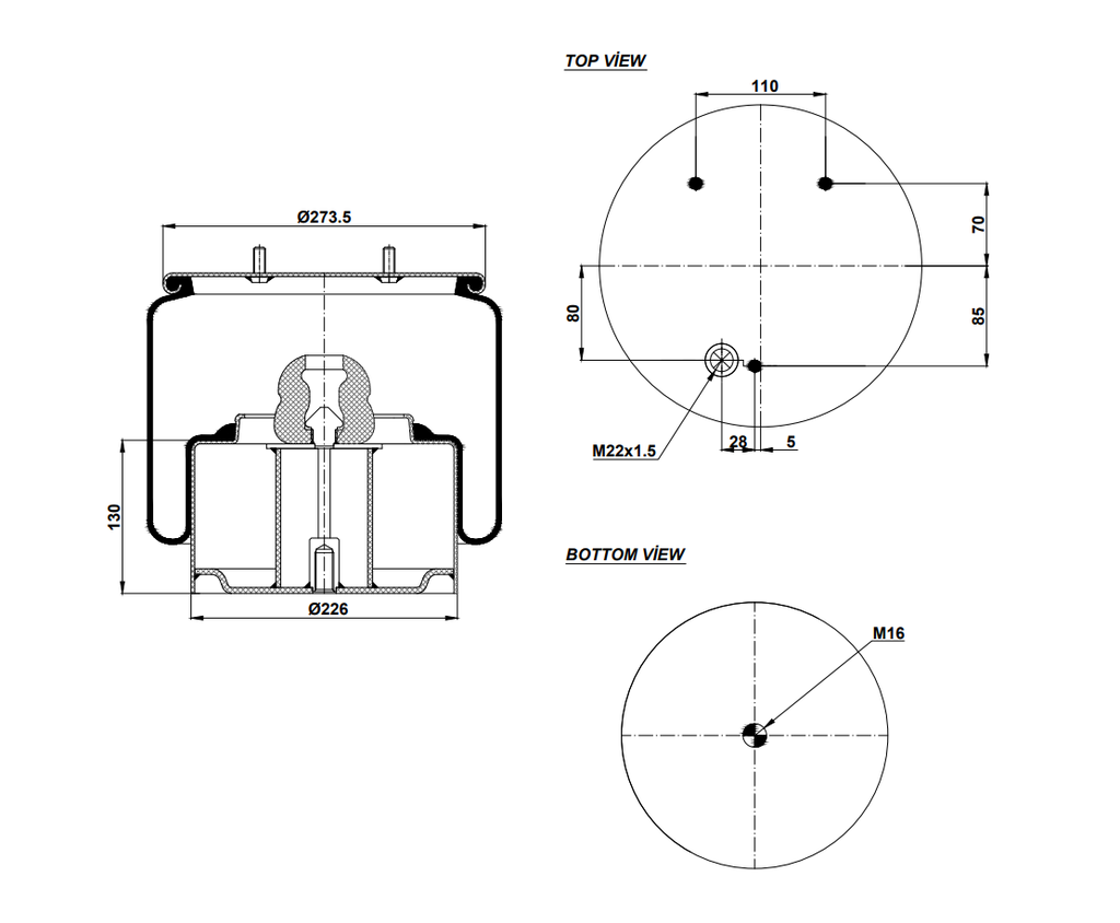 92836-05 C Air Spring Steel Piston