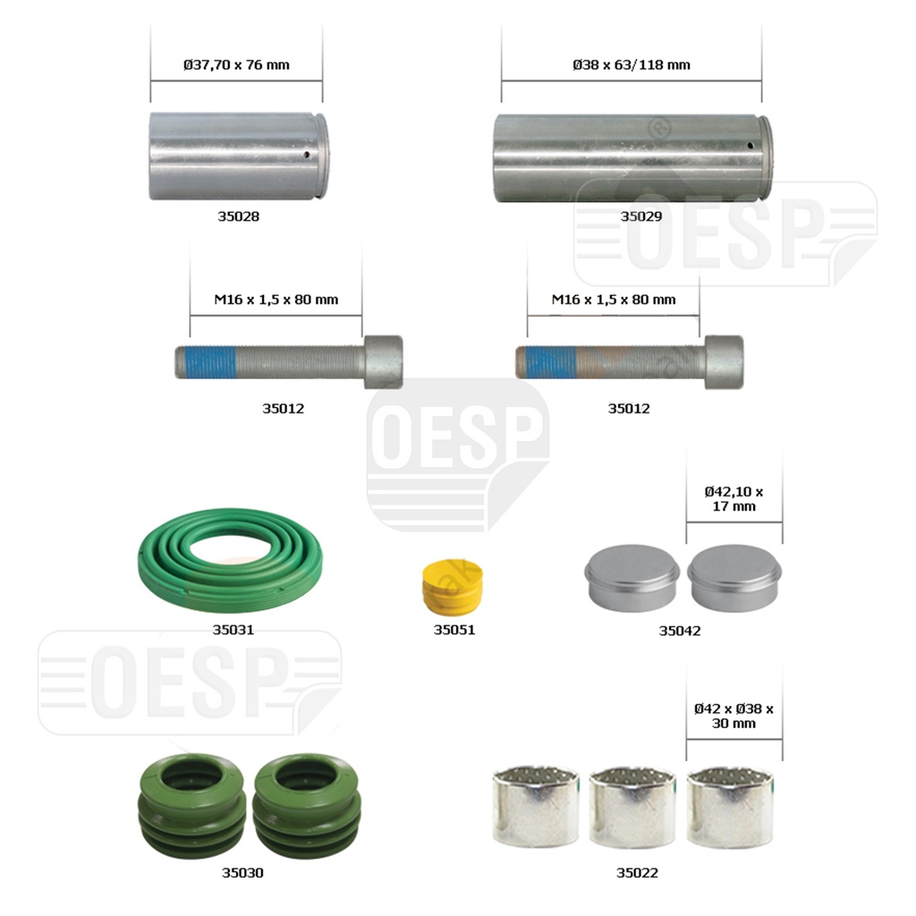 CALIPER GUIDES & SEALS KIT MP4