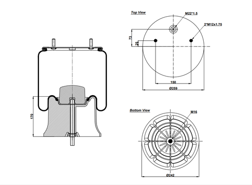 [9233452.P/2] 922621 CPP Air Spring Plastic Piston
