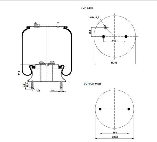 [9233322/2] 9230301 C Air Spring Steel Piston