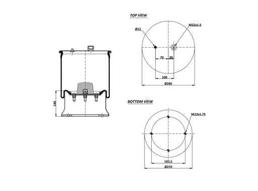 [9233439/2] 924019 C Air Spring Steel Piston