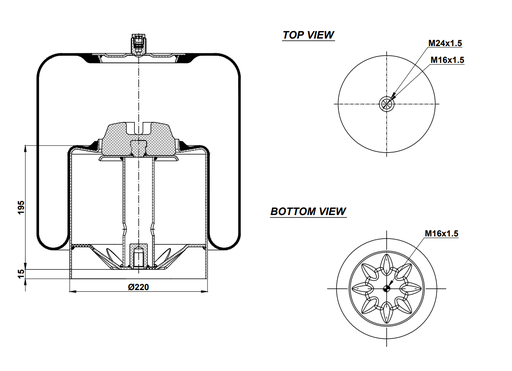 [9233238.22/2] 924838-22 C Air Spring Steel Piston