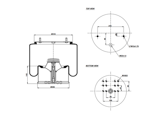 [9233219/2] 924881 C Air Spring Steel Piston