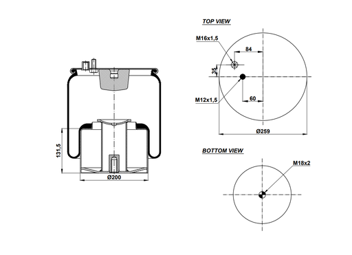 [9233254/2] 924883 C Air Spring Steel Piston