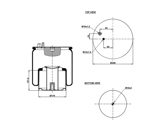 [9233272/2] 924885 C Air Spring Steel Piston