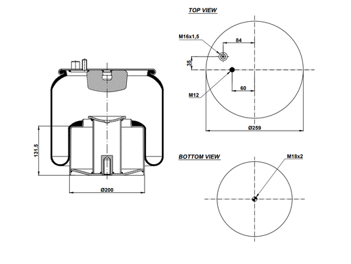 [9233326/2] 924886 C Air Spring Steel Piston