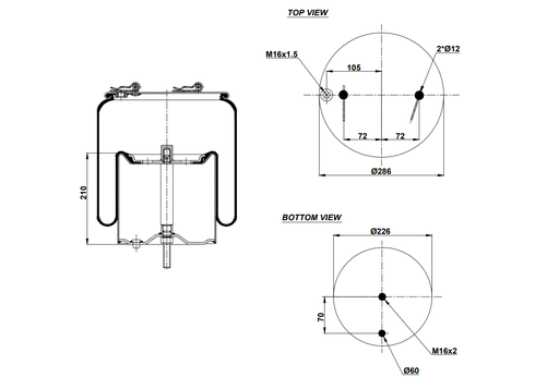 [9233223/2] 924913 C Air Spring Steel Piston