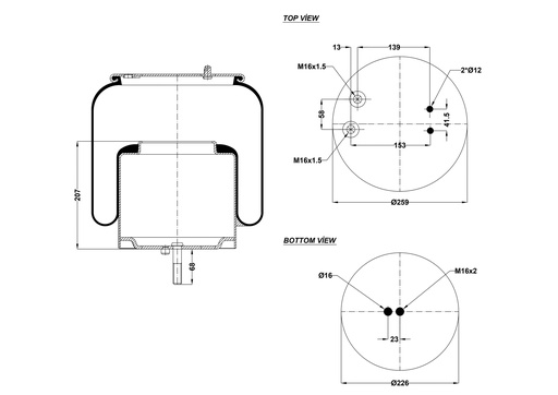 [9233291/2] 924933 C Air Spring Steel Piston