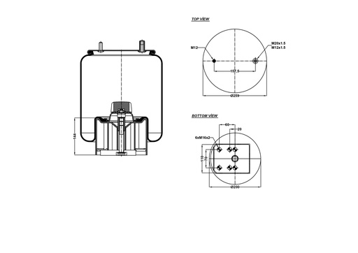 [9233227.P/2] 924960 CPP COUSSIN D'AIR PISTON PLASTIQUE