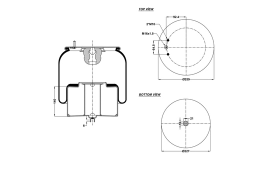 [9233269/2] 926075 C Air Spring Steel Piston