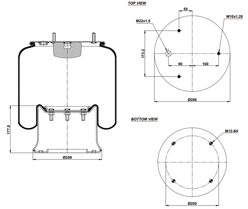 [9233282/2] 92811 C Air Spring Steel Piston