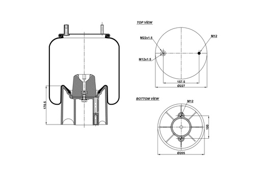 [9233292.08.P/2] 929002-A3/08 CPP Air Spring Plastic Piston