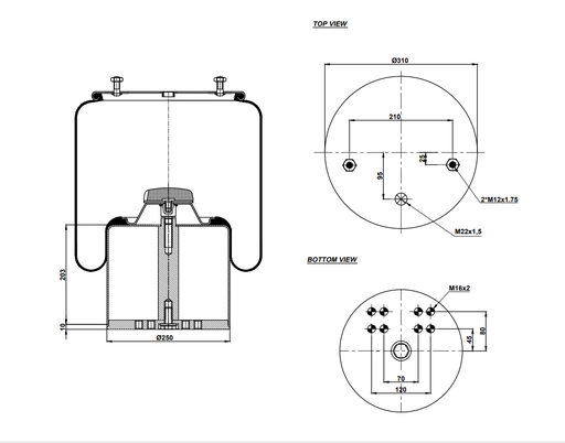 [9233287/2] 92942 C Air Spring Steel Piston