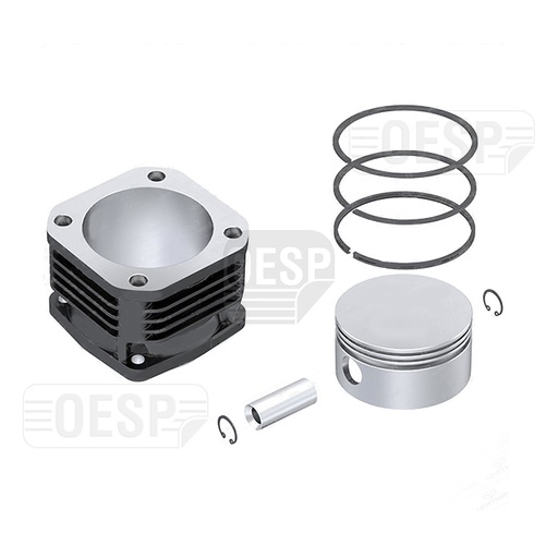 [1700340 00] CILINDERVOERING & ZUIGER MET VEREN, COMPRESSOR