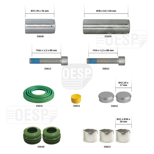 [0423750] PINZA DE FRENO GUIDES & SEALS KIT MP4